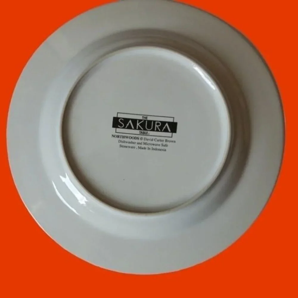 Sakura northwoods stoneware salad dessert plates set of 3